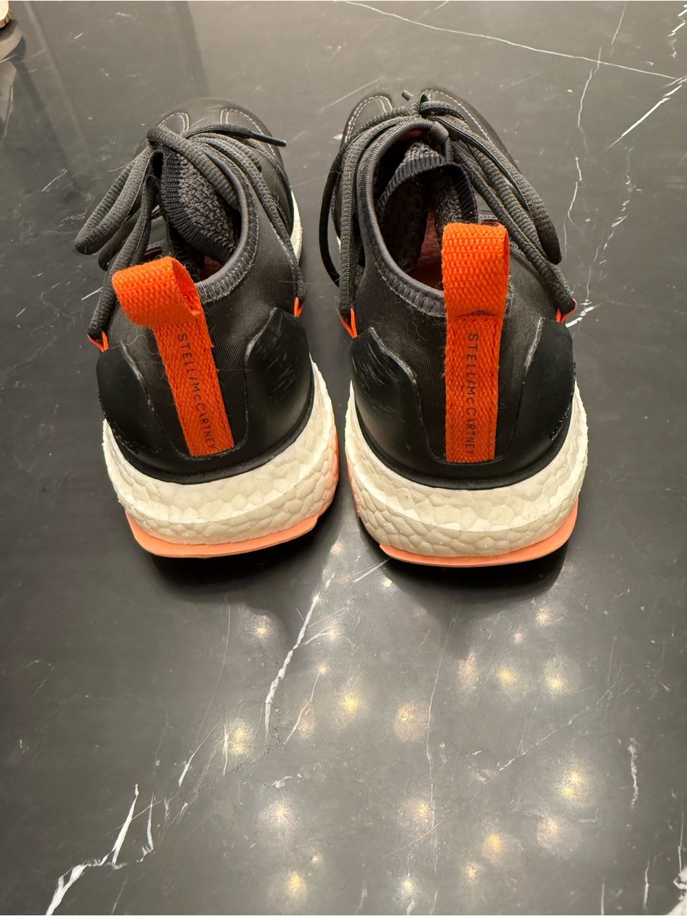 Adidas by Stella McCartney Black and Orange Athletic Sneakers